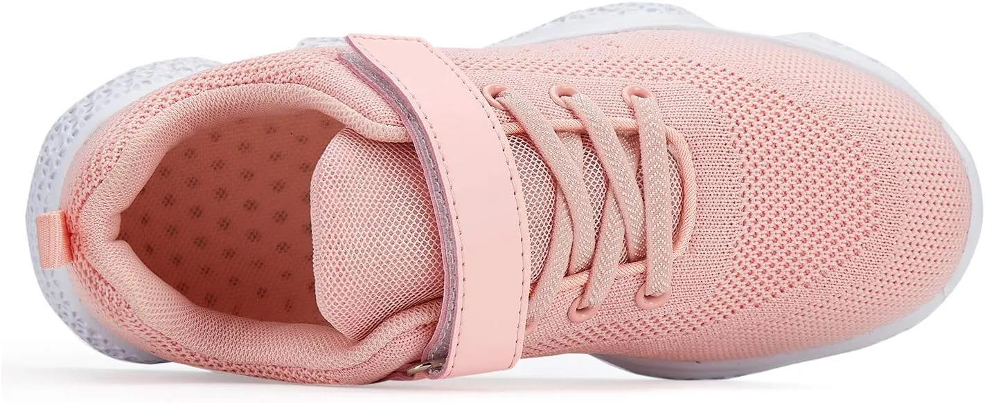 Casbeam Kids Breathable Sneakers Mesh Lightweight Easy Walk Casual Sport Strap Athletic Running Shoes for Boys Girls