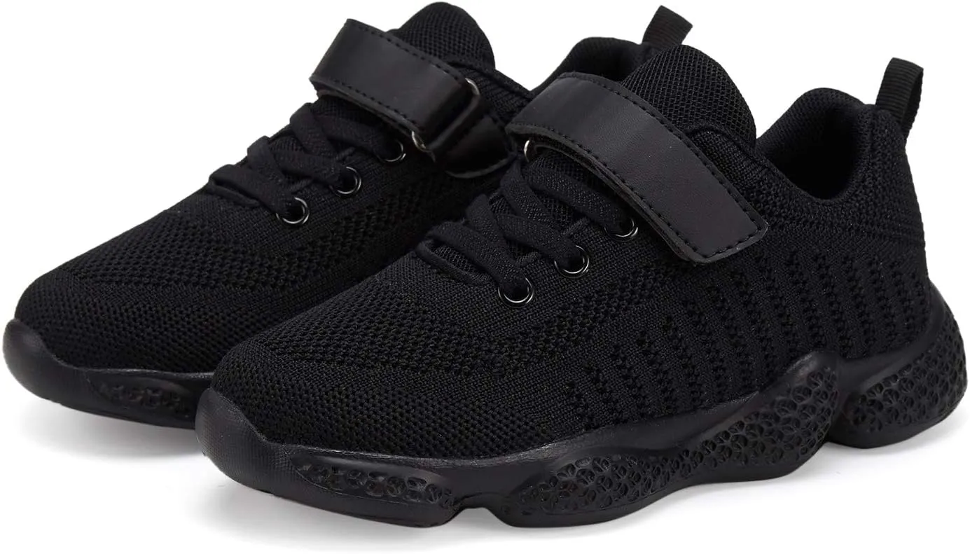 Casbeam Kids Breathable Sneakers Mesh Lightweight Easy Walk Casual Sport Strap Athletic Running Shoes for Boys Girls