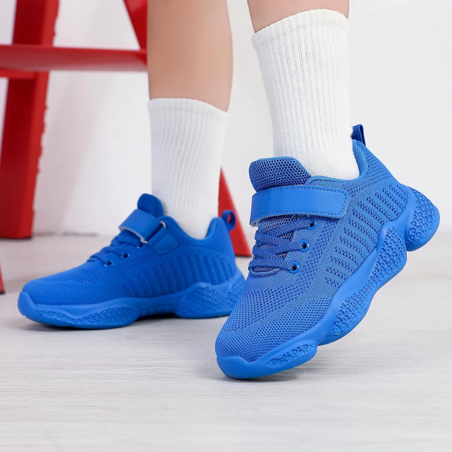 Casbeam Kids Breathable Sneakers Mesh Lightweight Easy Walk Casual Sport Strap Athletic Running Shoes for Boys Girls