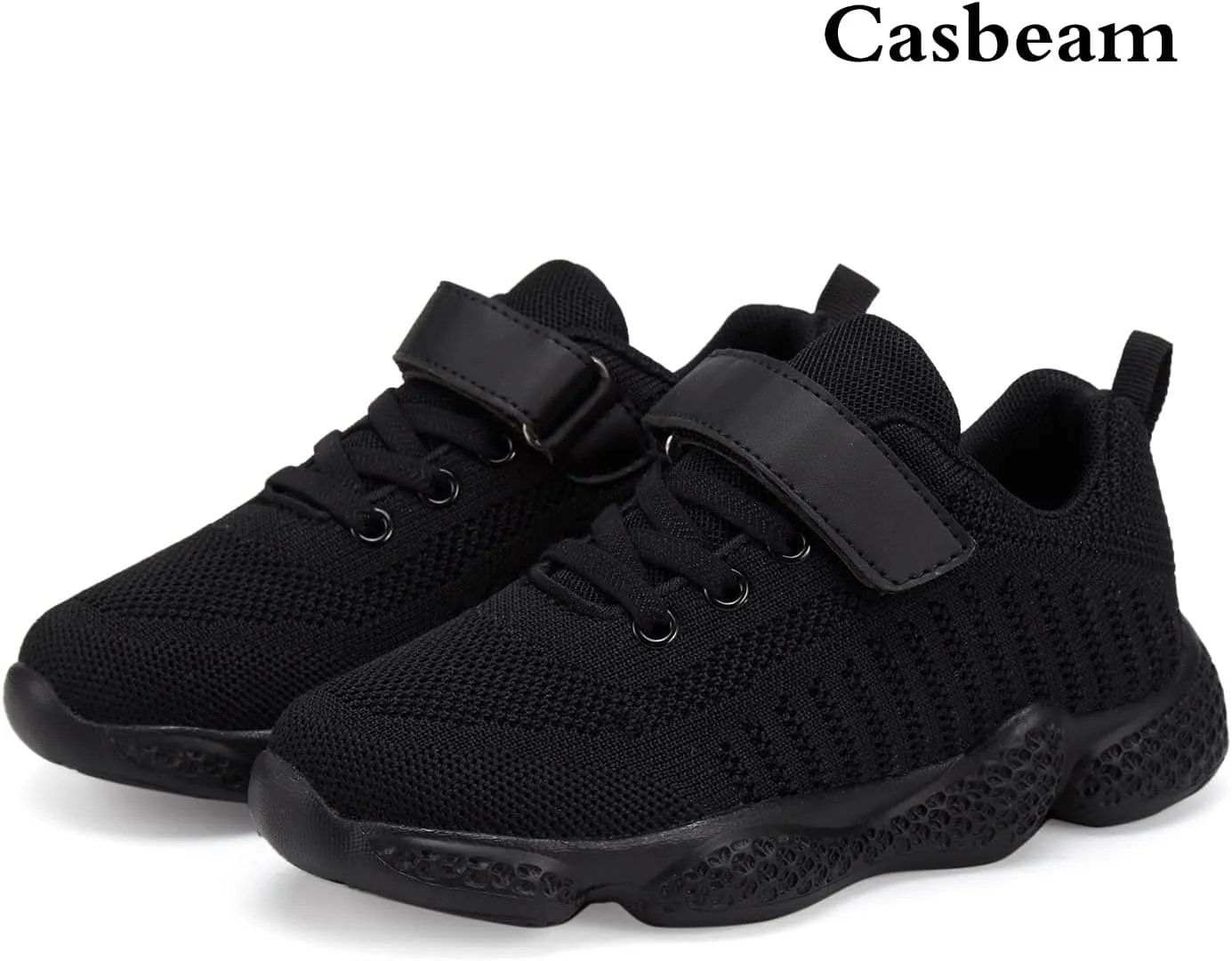 Casbeam Kids Breathable Sneakers Mesh Lightweight Easy Walk Casual Sport Strap Athletic Running Shoes for Boys Girls