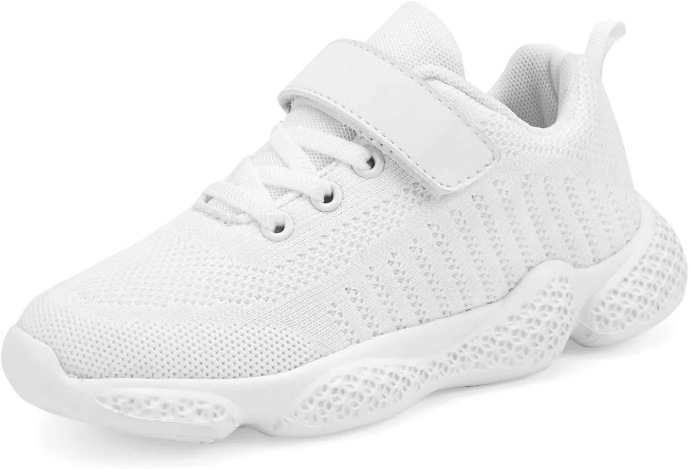 Casbeam Kids Breathable Sneakers Mesh Lightweight Easy Walk Casual Sport Strap Athletic Running Shoes for Boys Girls