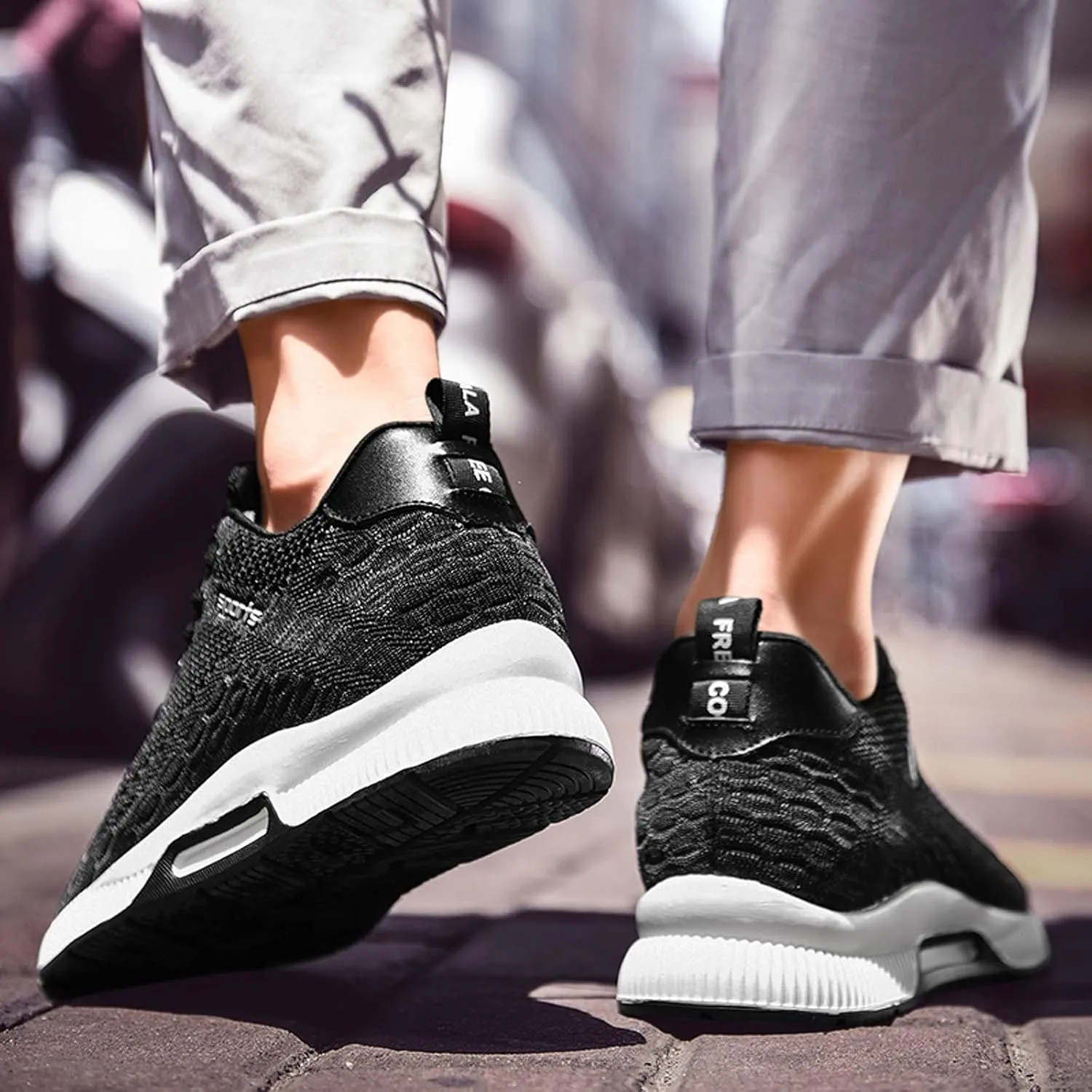 CERYTHRINA Men Elevator Sneakers Invisible Height Increasing Elevator Shoes Sports Shoes 2.36 Inches Breathable Lace up Sneakers