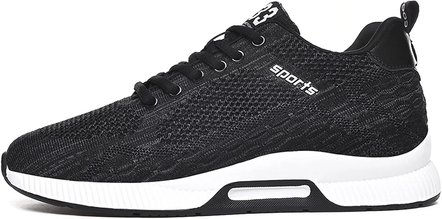 CERYTHRINA Men Elevator Sneakers Invisible Height Increasing Elevator Shoes Sports Shoes 2.36 Inches Breathable Lace up Sneakers