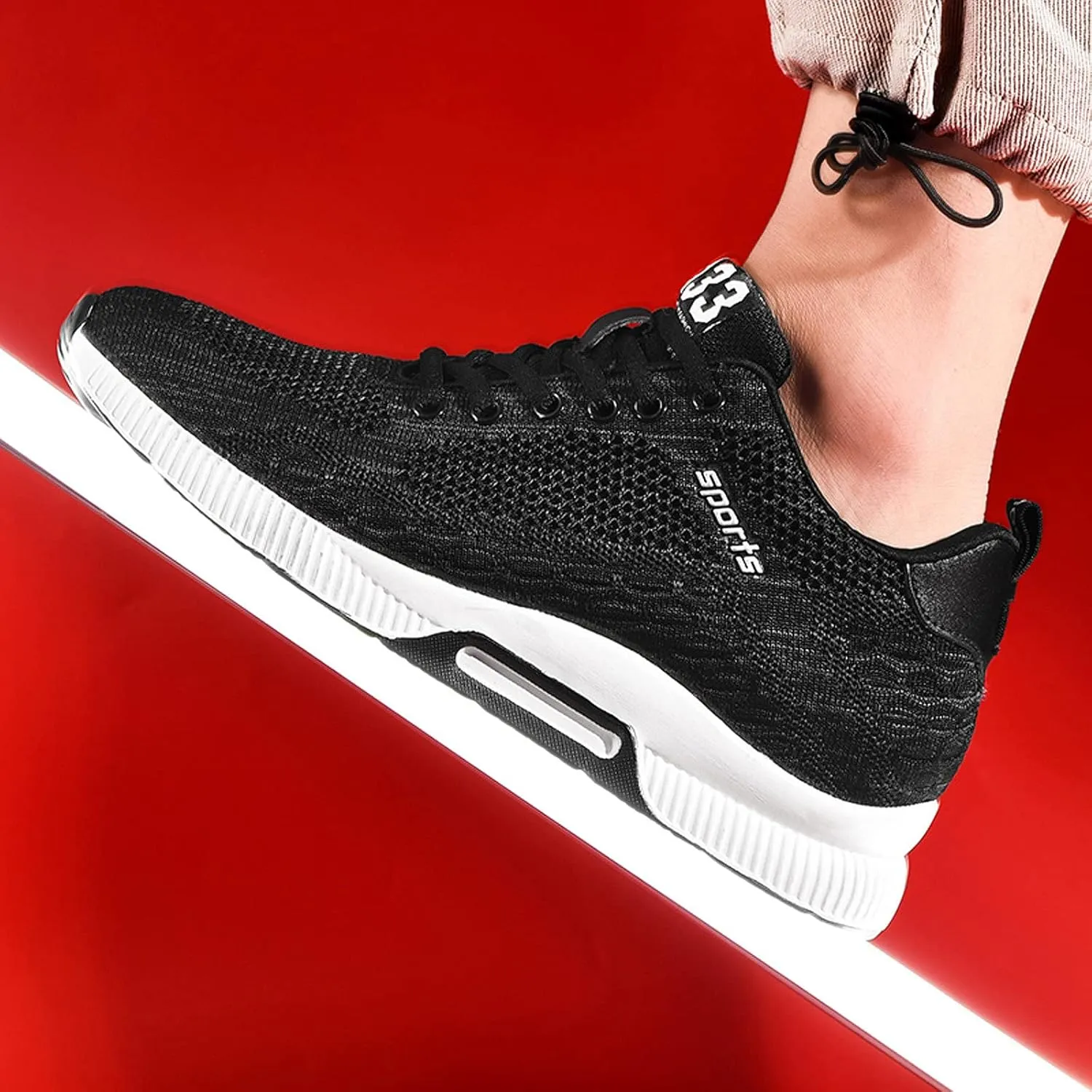 CERYTHRINA Men Elevator Sneakers Invisible Height Increasing Elevator Shoes Sports Shoes 2.36 Inches Breathable Lace up Sneakers