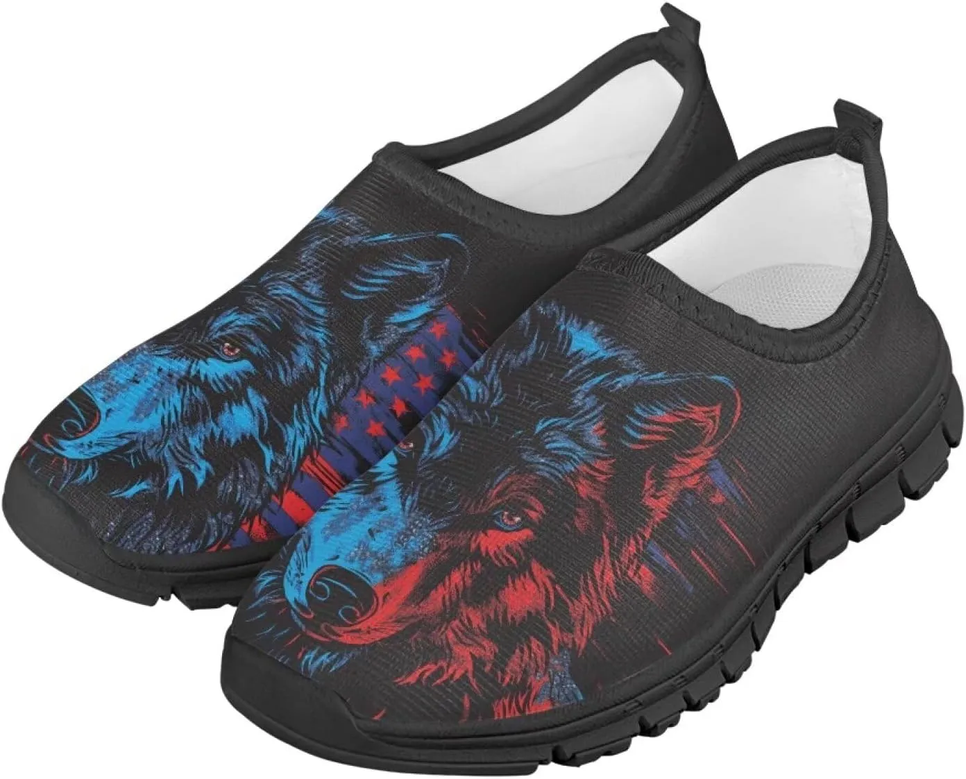 Children's Tennis Shoes,Boys Girls Slip On Flats Sneakers Non-Slip Stain-Resistant Black Sole Running Shoes