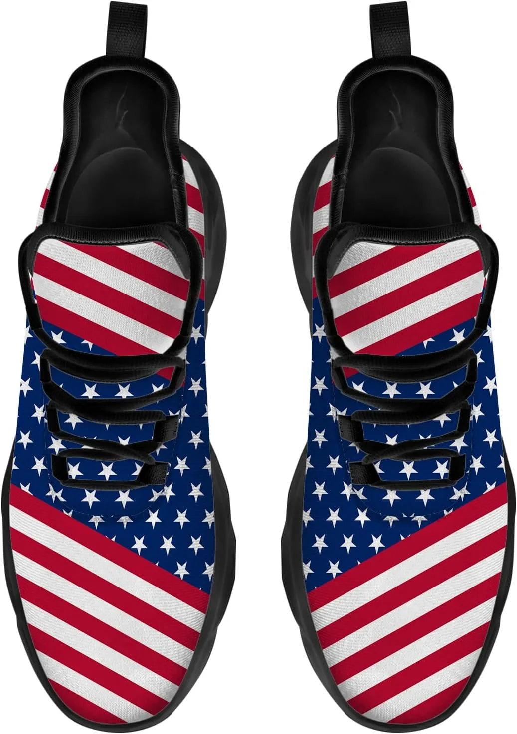 Ciadoon American Flag Shoes for Men Women Running Shoes Sport Walking Tennis Sneakers Athletic Shoes Gifts for Boy Girl
