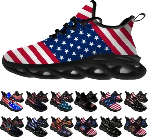 Ciadoon American Flag Shoes for Men Women Running Shoes Sport Walking Tennis Sneakers Athletic Shoes Gifts for Boy Girl