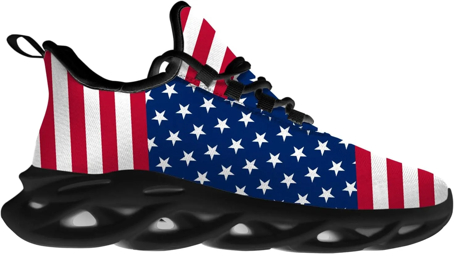 Ciadoon American Flag Shoes for Men Women Running Shoes Sport Walking Tennis Sneakers Athletic Shoes Gifts for Boy Girl