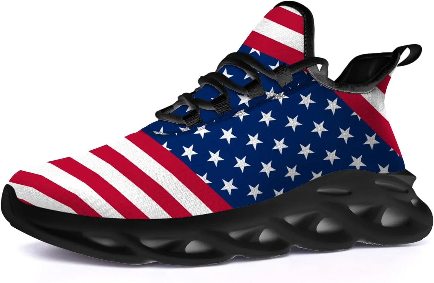 Ciadoon American Flag Shoes for Men Women Running Shoes Sport Walking Tennis Sneakers Athletic Shoes Gifts for Boy Girl