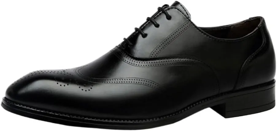 Classic Lace-up Formal Tuxedo Shoes Genuine Leather Shoes Men Dress Shoes British Vintage Carving Wingtips Brogues Shoes for Men
