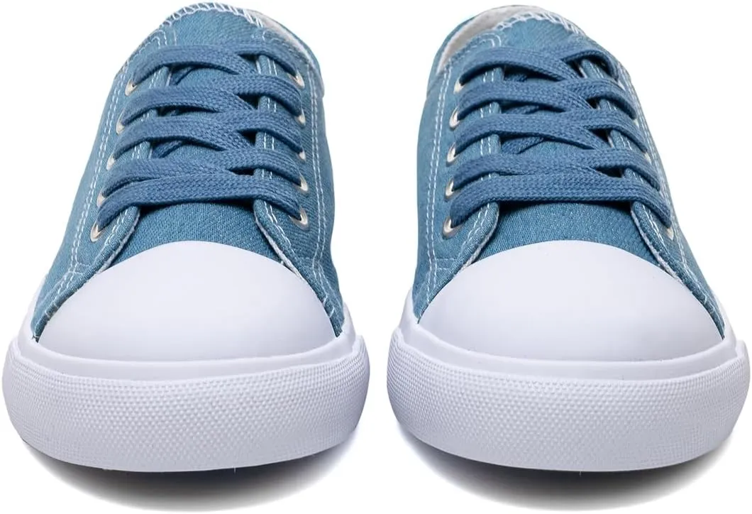Classic Unisex Low-Top Canvas Sneakers – Boys Girls and Toddler Casual Lace-Up Shoes with Rubber Sole, Includes Extra White Shoelaces