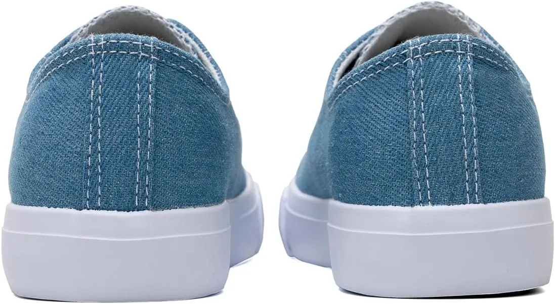 Classic Unisex Low-Top Canvas Sneakers – Boys Girls and Toddler Casual Lace-Up Shoes with Rubber Sole, Includes Extra White Shoelaces