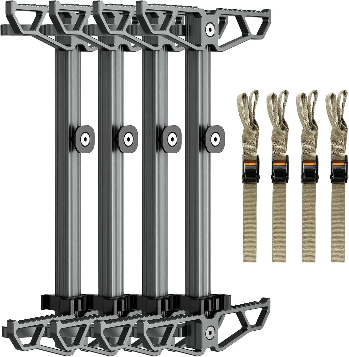 Climbing Sticks,Aluminum Non-Slip Hunting Climbing Steps,Lightweight Tree Climbing Hunting Gear Hunting Accessories for Tree Stands Set of 4,Fold Up Steps for Tree Stand