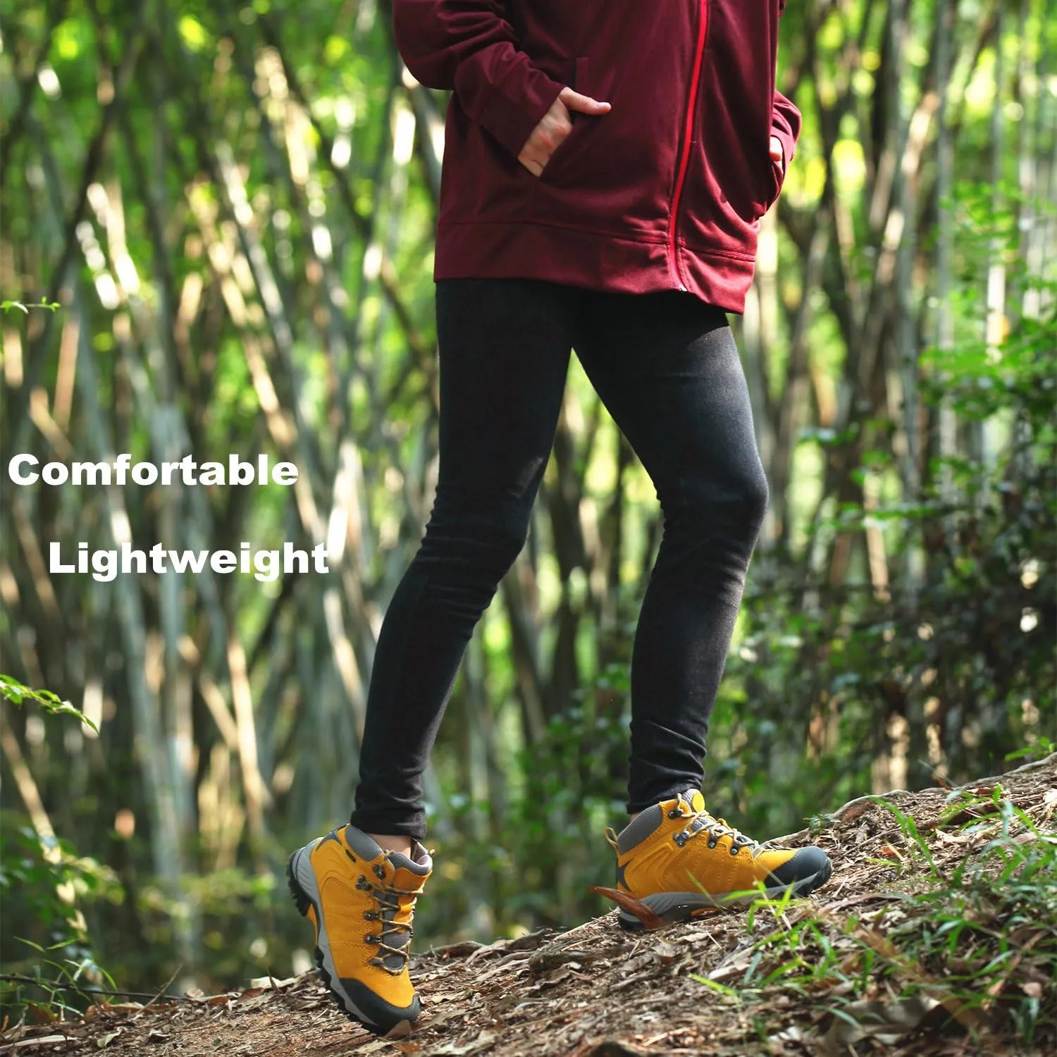 Clorts Women's Hiker Waterproof Lightweight Hiking Camping Boot Outdoor High-Traction Grip Backpacking Shoe