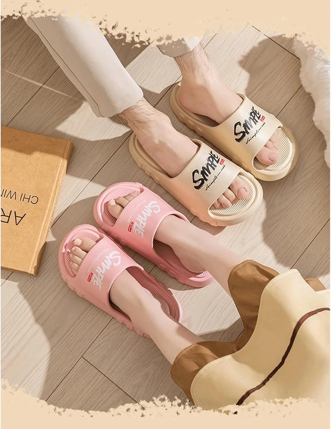 Cloud Slides for Women Men Thick Sole Pillow Slippers Non Slip Shower Bath Platform Foam Sandals for Indoor Outdoor House Pool