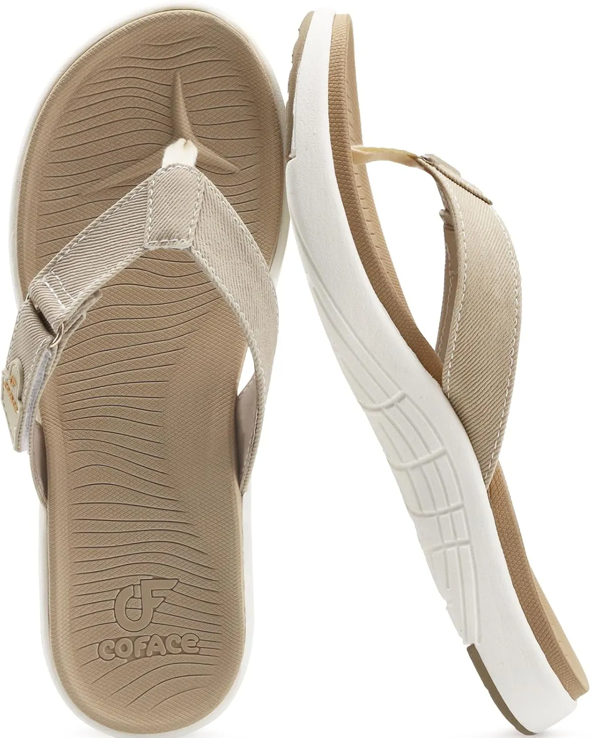 COFACE Flip Flops for Women with Arch Support Beach Thong Sandals for Woman Adjustable Fashion Orthopedic Sandal Outdoor