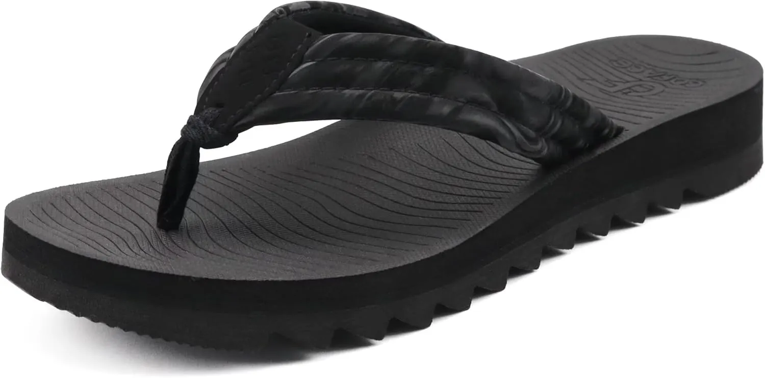 COFACE Womens Arch Support Flip Flops Yoga Mat Comfortable Thick Cushion Walking Thong Sandals Lightweight Slip On Summer Beach Slippers