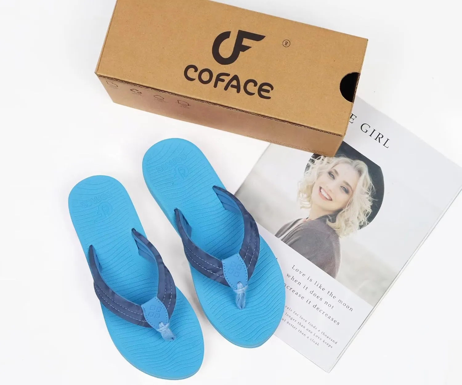 COFACE Womens Arch Support Flip Flops Yoga Mat Comfortable Thick Cushion Walking Thong Sandals Lightweight Slip On Summer Beach Slippers