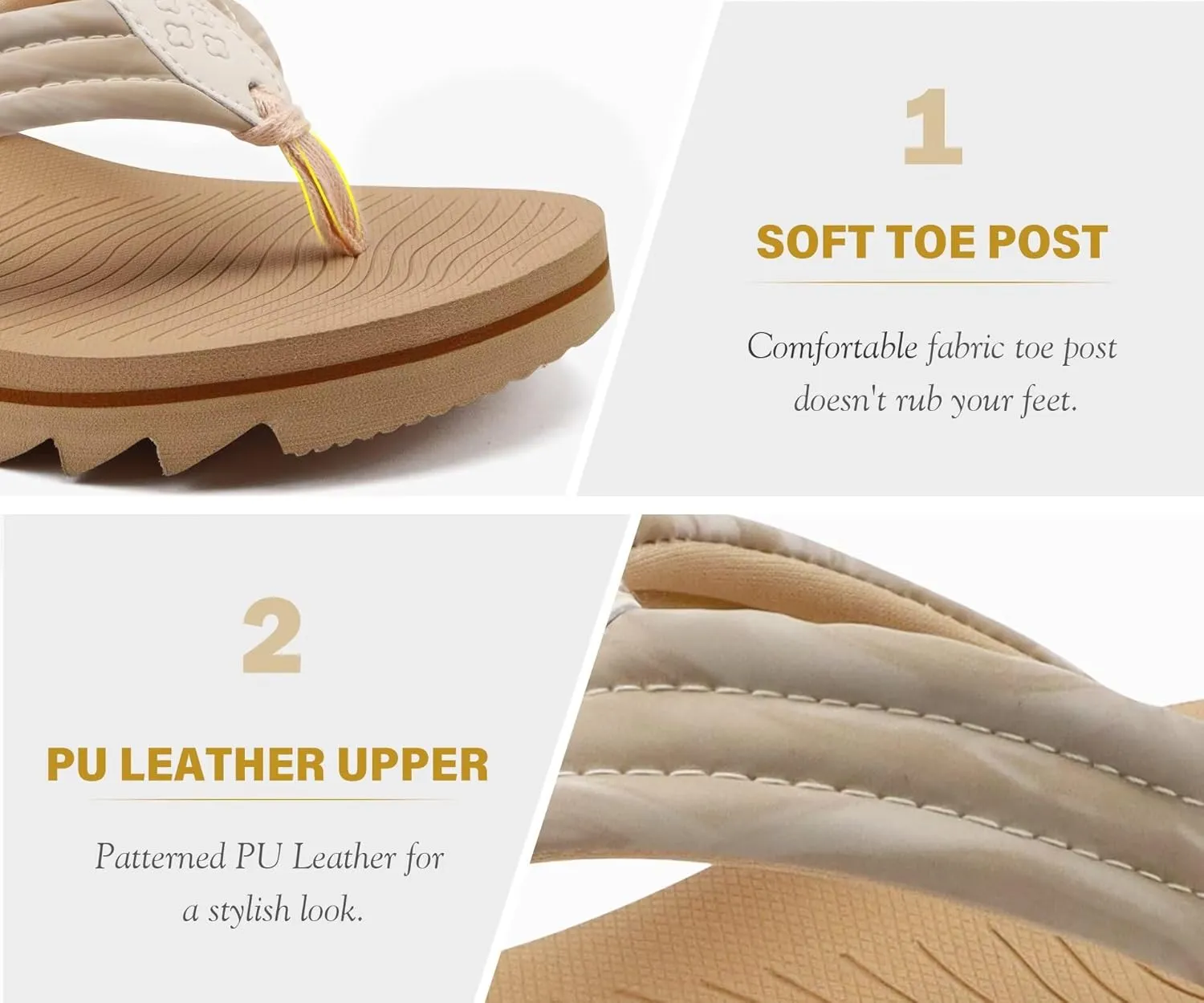 COFACE Womens Arch Support Flip Flops Yoga Mat Comfortable Thick Cushion Walking Thong Sandals Lightweight Slip On Summer Beach Slippers