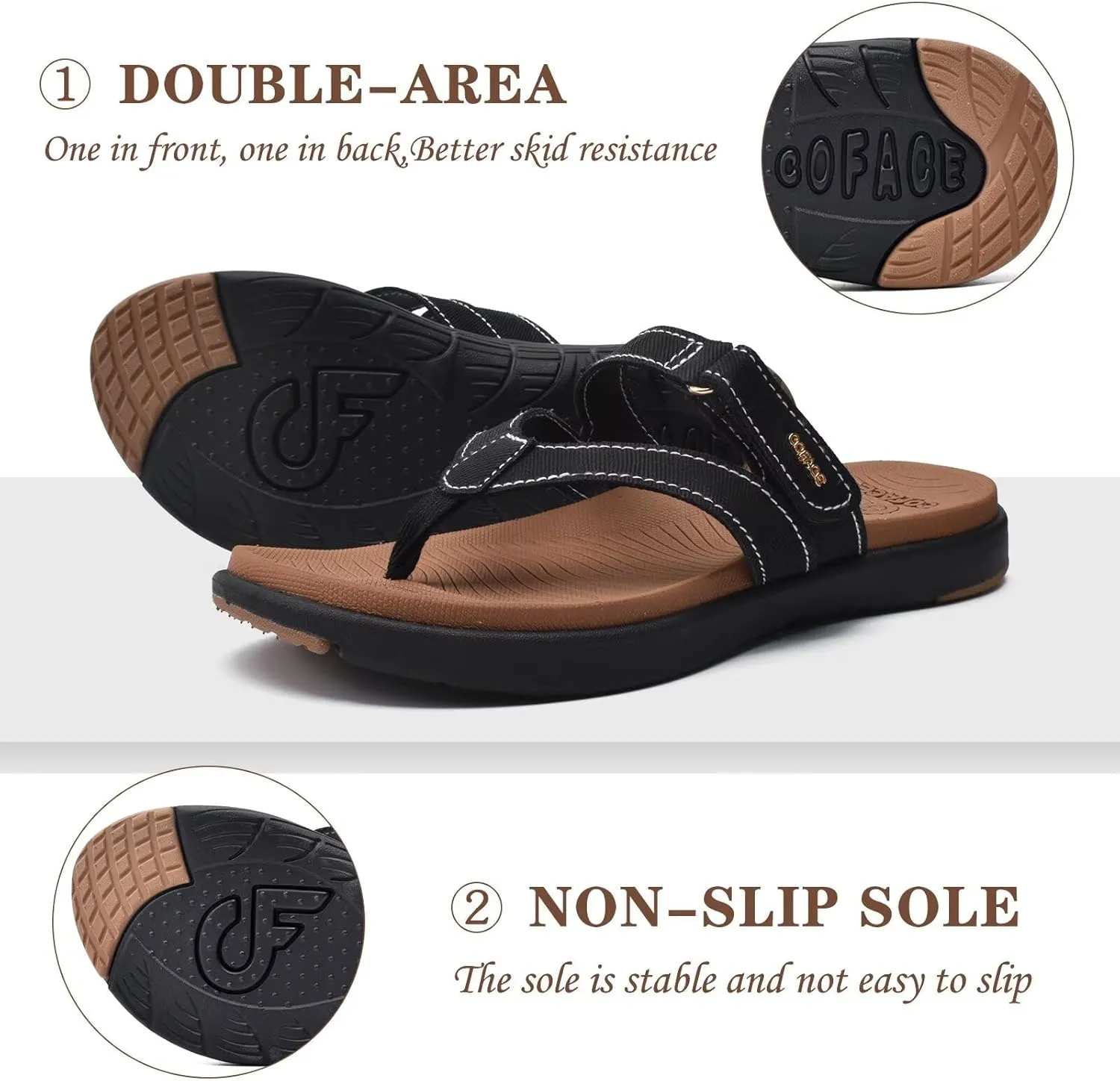 COFACE Womens Fashion Orthotic Flip Flops Ladies Slip On Lightweight Athletic Yoga Mat Cushion Thong Sandals With Comfortable Plantar Fasciitis Arch Support