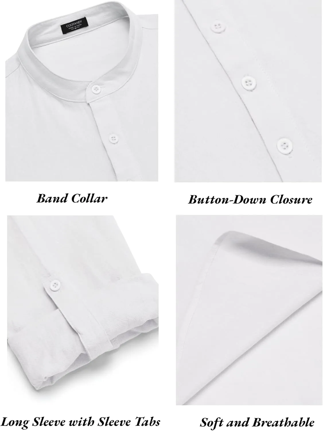 COOFANDY Men's 2 Pieces Cotton Linen Set Long Sleeve Henley Shirts Casual Beach Pants With Pockets Summer Yoga Outfits