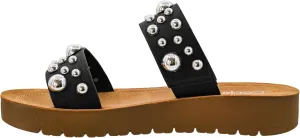 Corkys Footwear Womens Bad Romance Sandals - Featuring Dome Embellished Straps, And An Easy Slip-On Design - Stylish and Comfortable for Everyday Wear