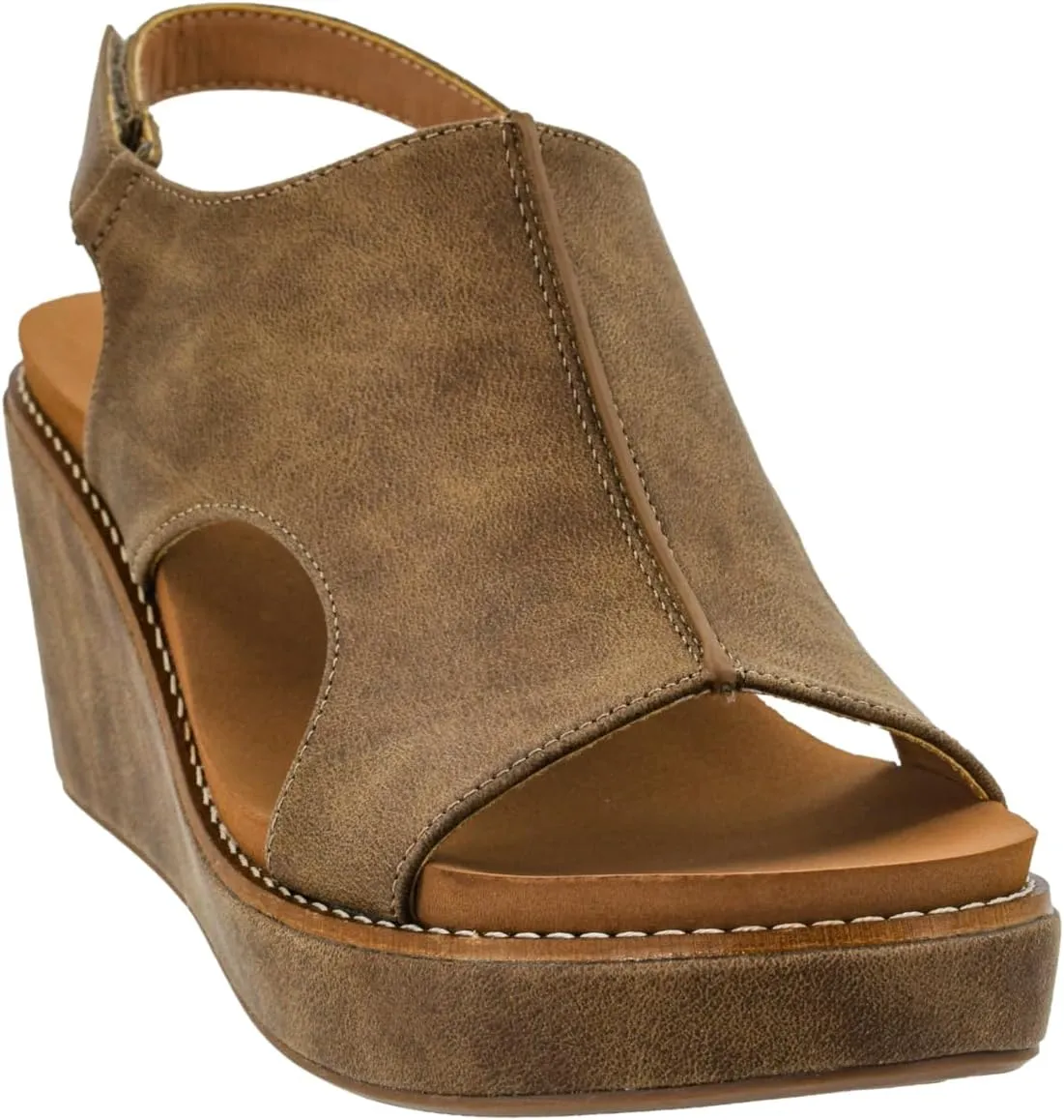 Corkys Footwear Womens Carley Wedges, Featuring Corkys EVA Foam Cushioned Insoles, A 2.5 Inch Heel, Lightweight For All Day Wear, And Hook And Loop Closure