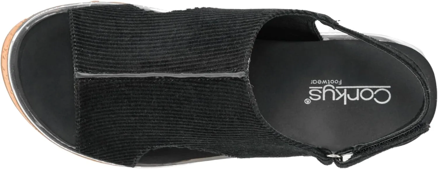 Corkys Footwear Womens Carley Wedges, Featuring Corkys EVA Foam Cushioned Insoles, A 2.5 Inch Heel, Lightweight For All Day Wear, And Hook And Loop Closure