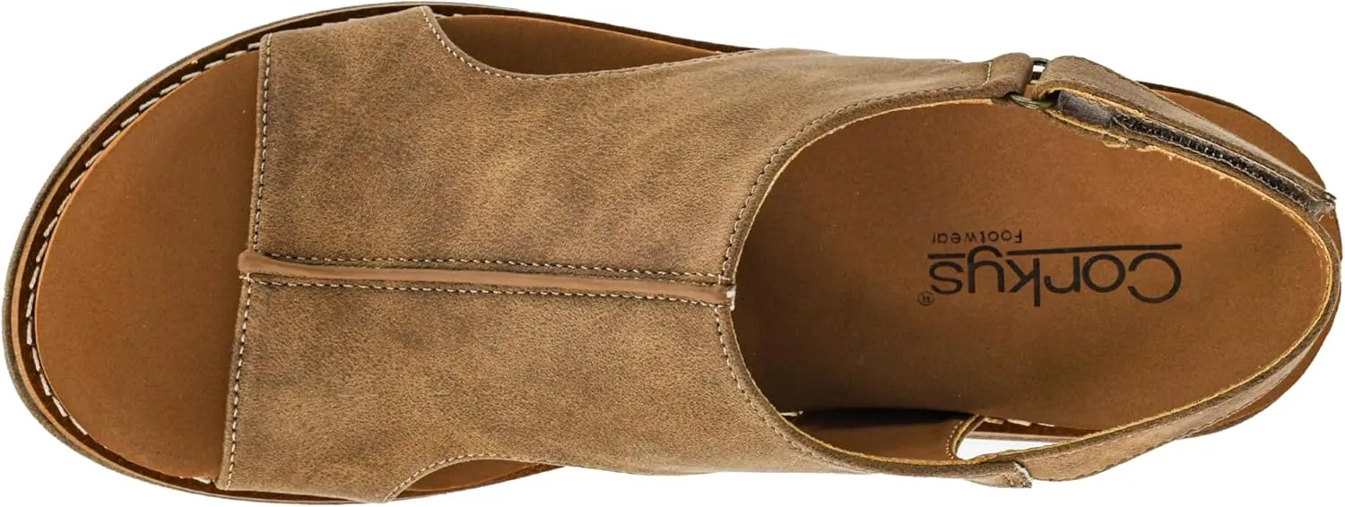 Corkys Footwear Womens Carley Wedges, Featuring Corkys EVA Foam Cushioned Insoles, A 2.5 Inch Heel, Lightweight For All Day Wear, And Hook And Loop Closure