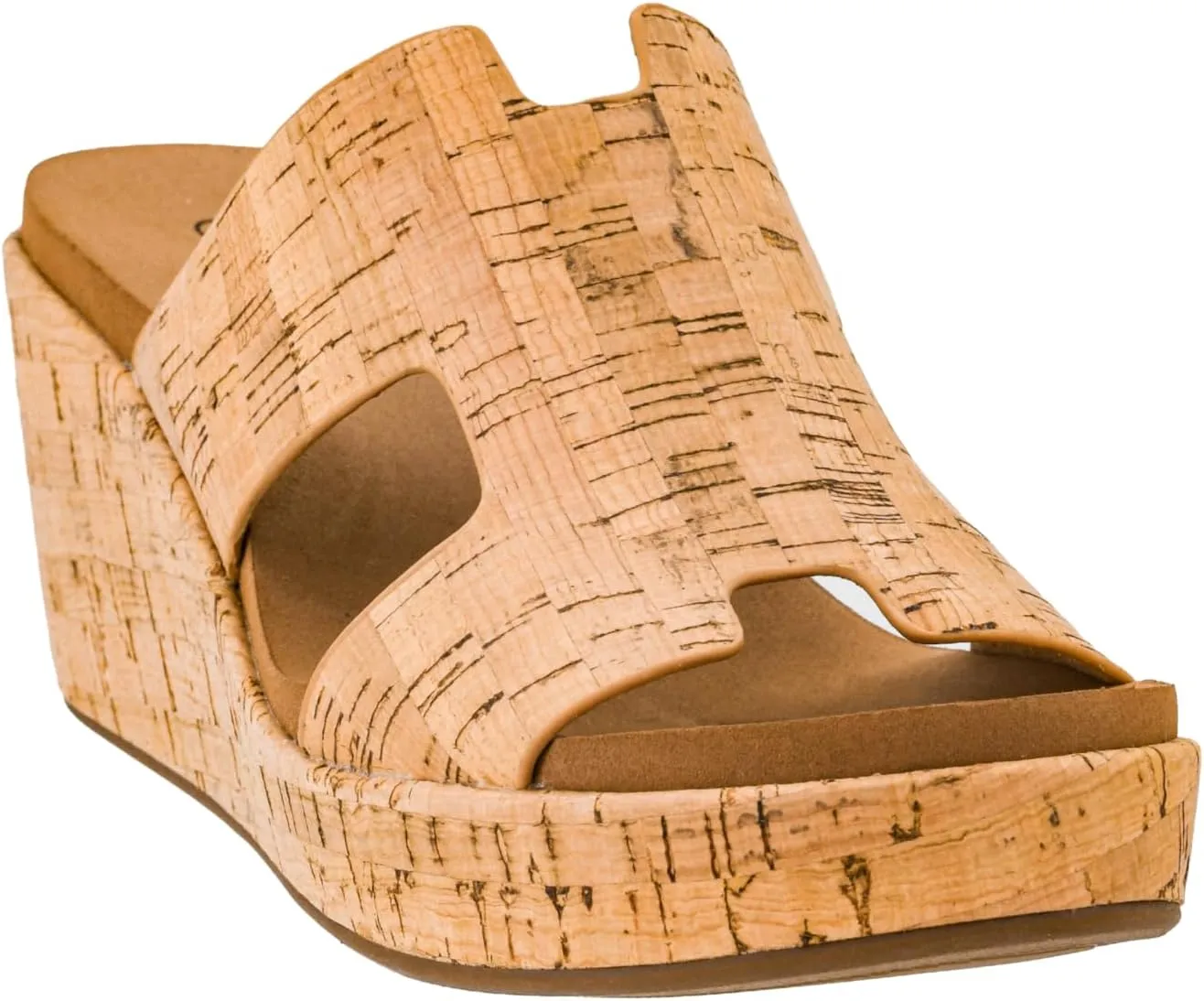 Corkys Footwear Women's Pucker Up EVA Foam Platform Slip On 2.50 Inch Wedge Light Weight Cushioned Memory Foam Insole Peep Toe Casual Dressy Trendy Sandals for Women