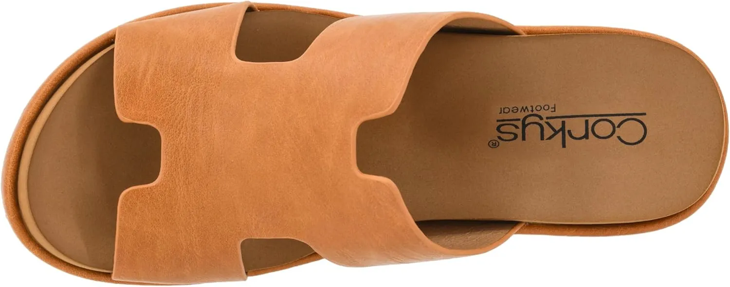 Corkys Footwear Women's Pucker Up EVA Foam Platform Slip On 2.50 Inch Wedge Light Weight Cushioned Memory Foam Insole Peep Toe Casual Dressy Trendy Sandals for Women