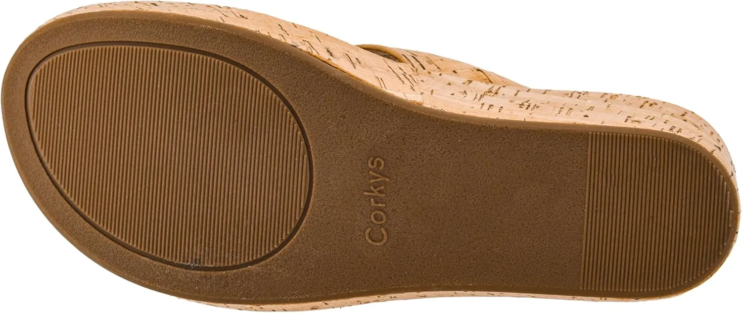 Corkys Footwear Women's Pucker Up EVA Foam Platform Slip On 2.50 Inch Wedge Light Weight Cushioned Memory Foam Insole Peep Toe Casual Dressy Trendy Sandals for Women