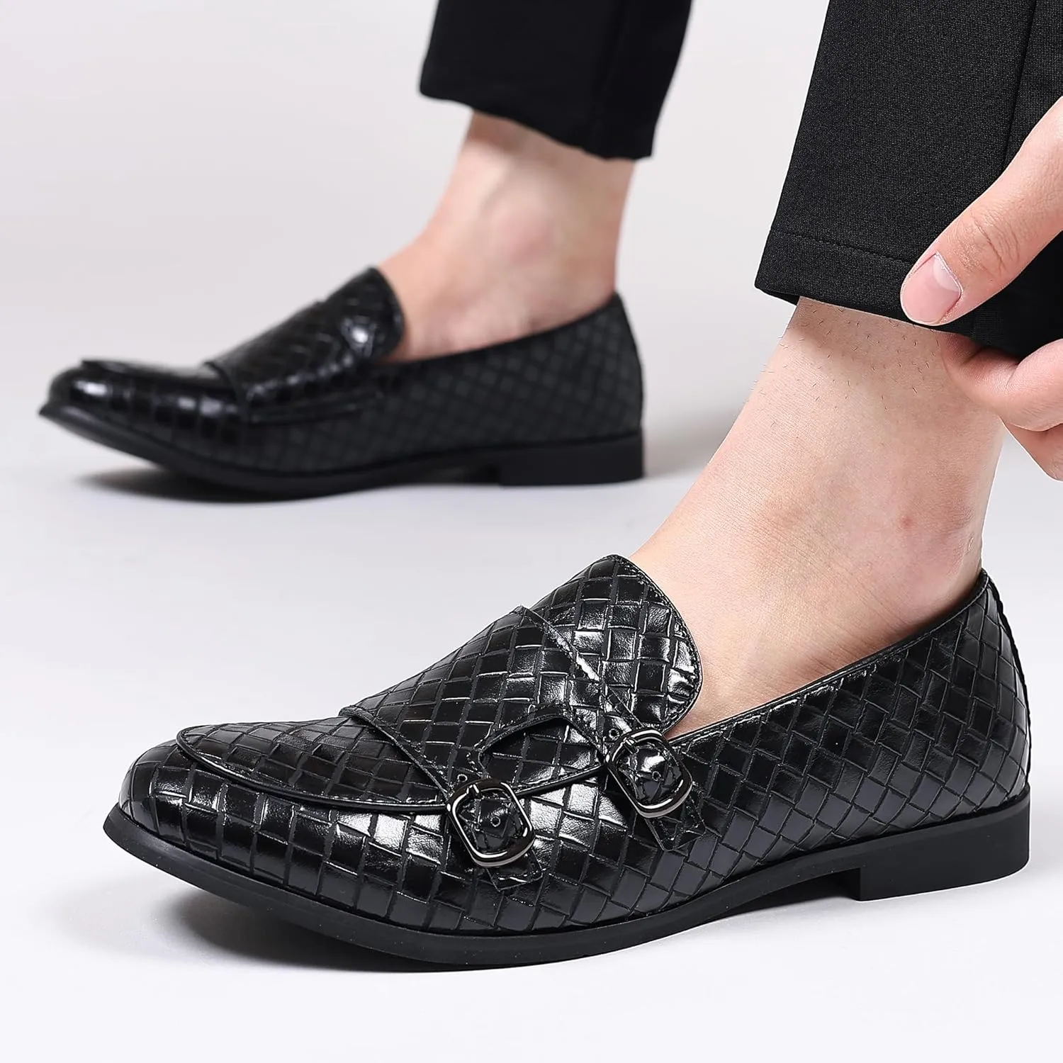 COSIDRAM Men's Dress Shoes Oxfords Slip on Classic Modern Formal Leather Shoes Casual Loafers