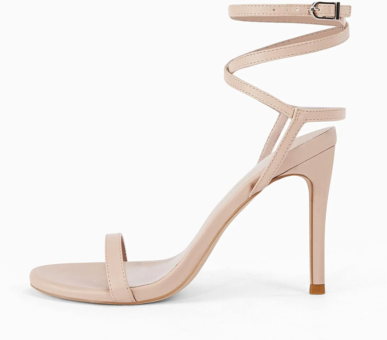 Coutgo Womens Strappy Lace up Heels Sandals Sexy High Heeled Ankle Strap Summer Dress Shoes