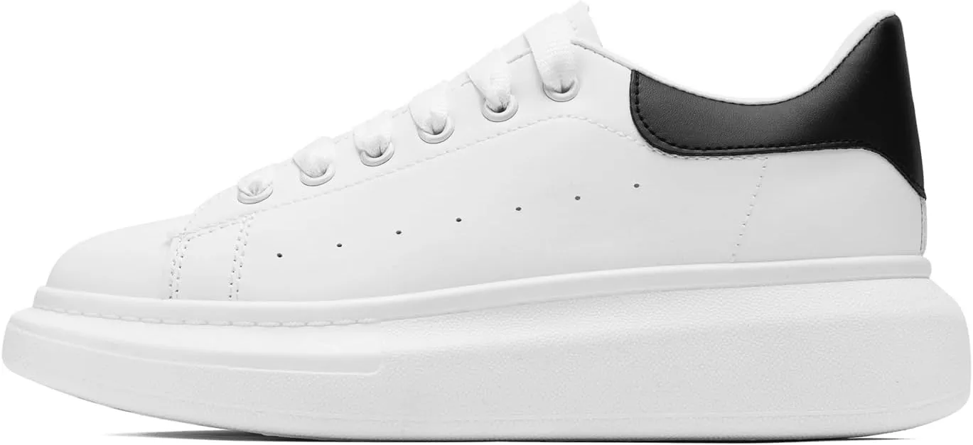 COVS Platform White Sneakers for Women, Women's Fashion Sneakers, Leather Sneakers for Women Unisex Height Increase Shoes