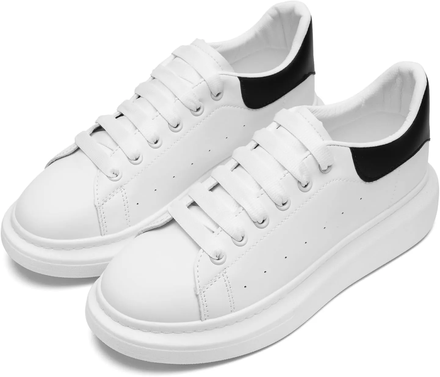 COVS Platform White Sneakers for Women, Women's Fashion Sneakers, Leather Sneakers for Women Unisex Height Increase Shoes