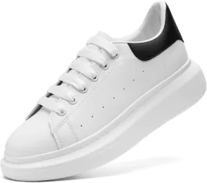 COVS Platform White Sneakers for Women, Women's Fashion Sneakers, Leather Sneakers for Women Unisex Height Increase Shoes