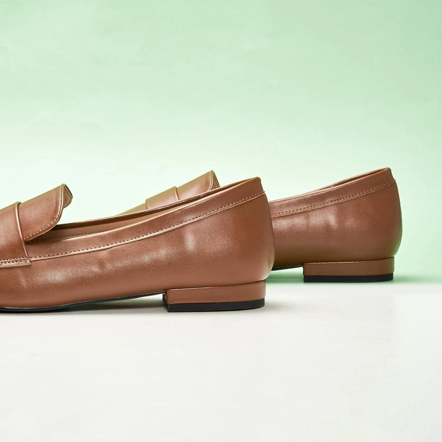 C.Paravano Loafers for Women, Slip-ons Penny Loafers Comfortable Dressy for Formal & Casual Wear, Square Toe Flats for Office