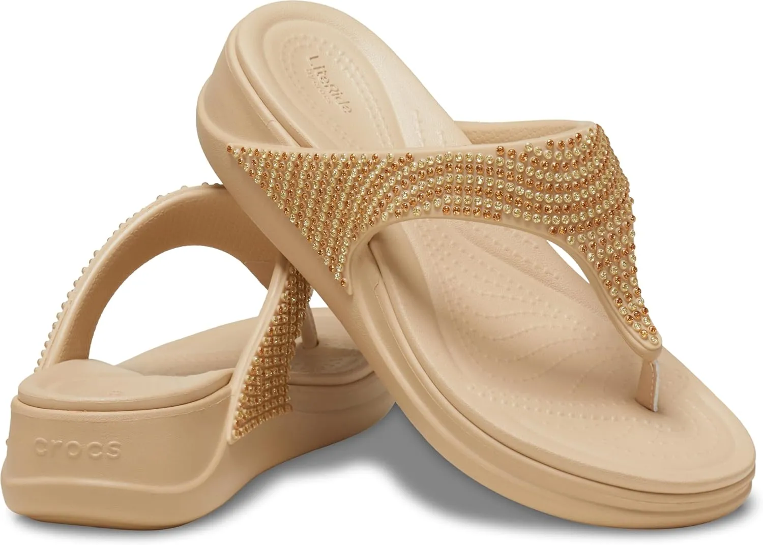 Crocs Women's Boca Bling Flip Wedge Platform Sandal