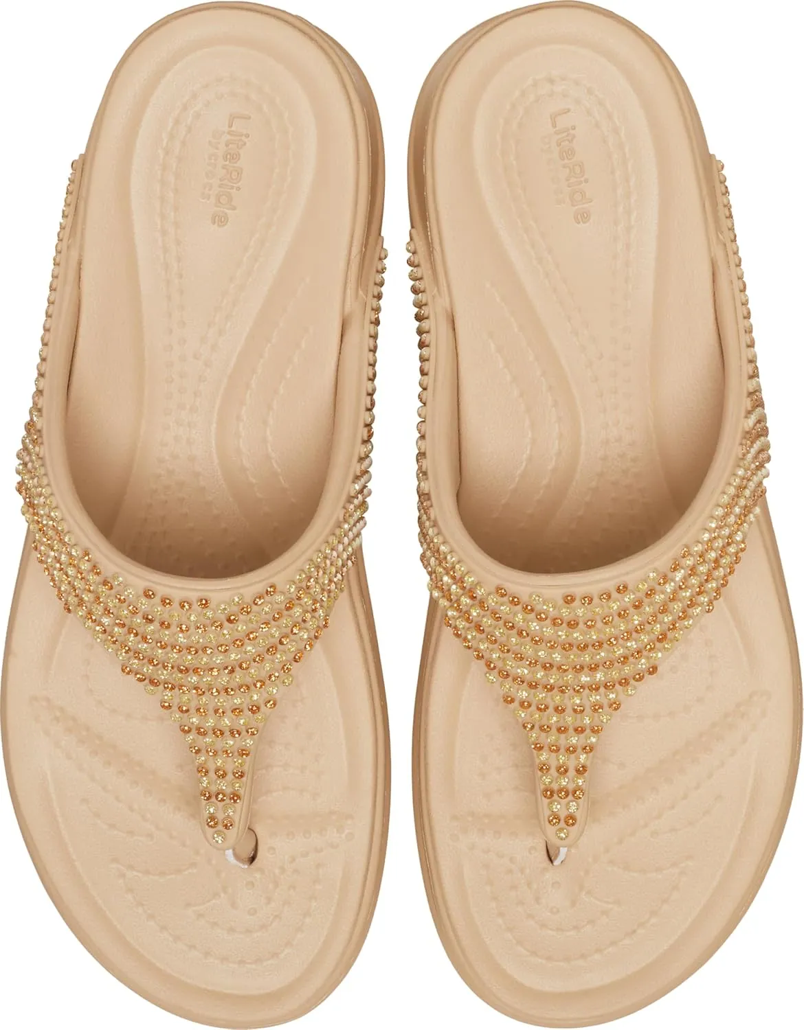 Crocs Women's Boca Bling Flip Wedge Platform Sandal