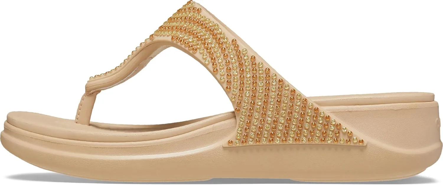 Crocs Women's Boca Bling Flip Wedge Platform Sandal