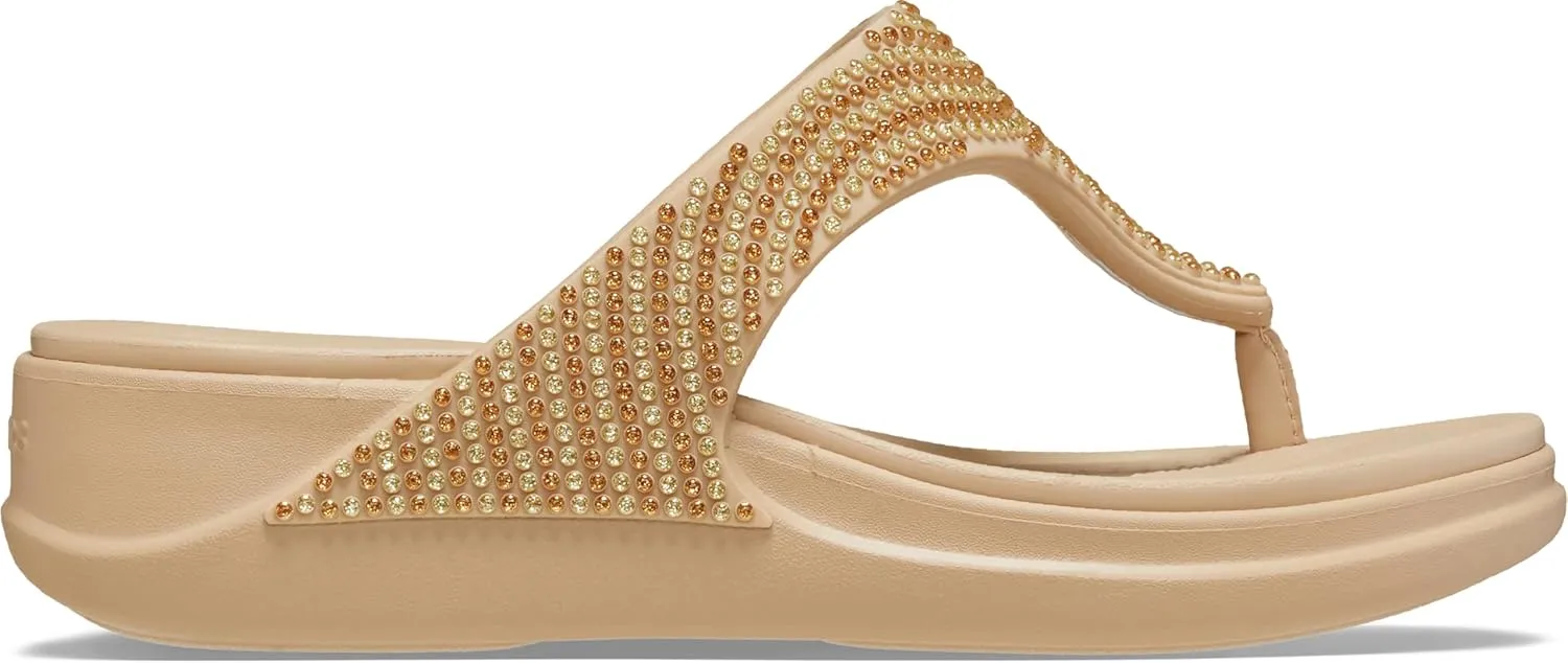 Crocs Women's Boca Bling Flip Wedge Platform Sandal