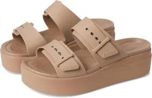Crocs Women's Brooklyn Buckle Low Wedge, Platform Sandals