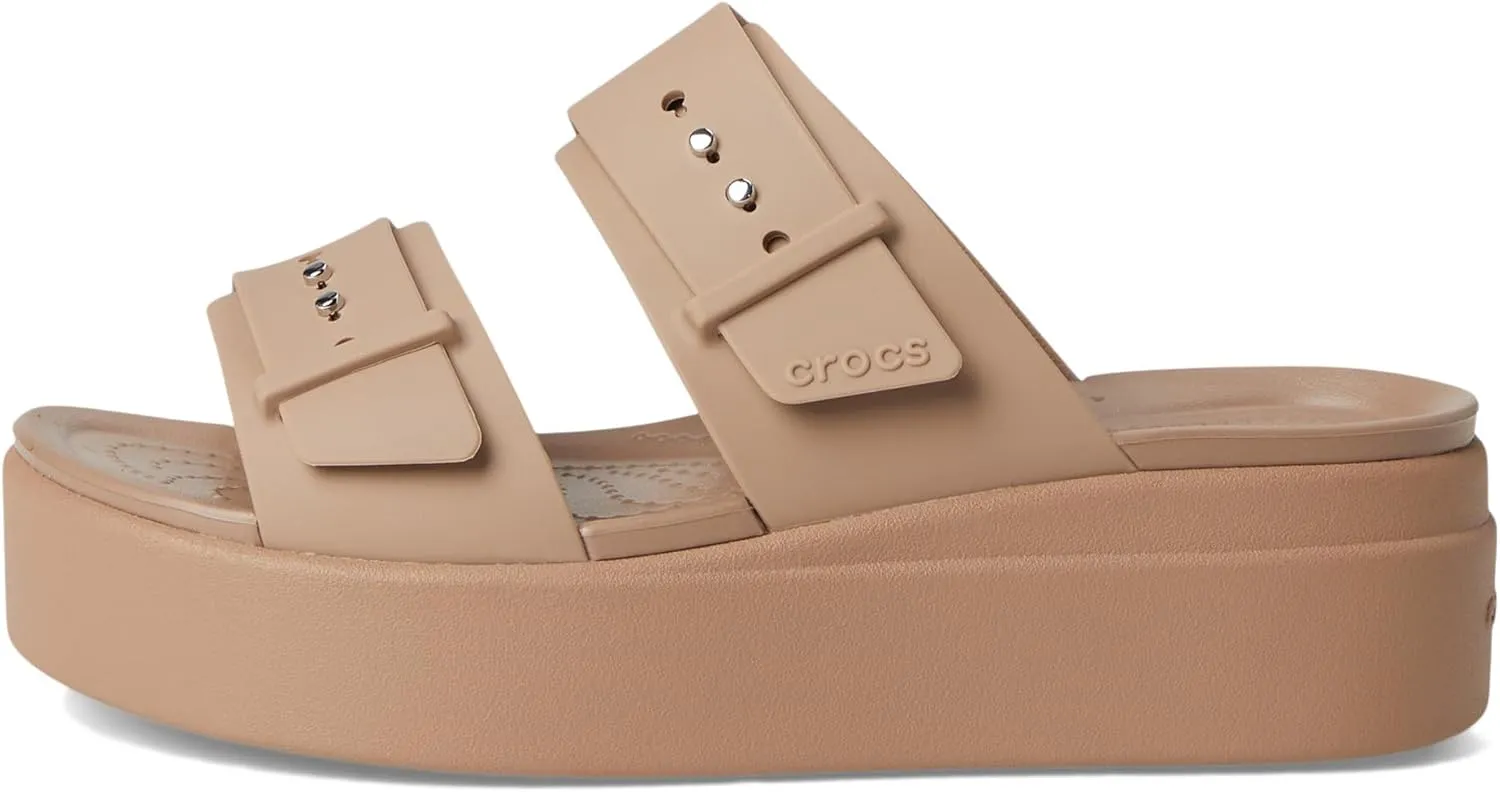 Crocs Women's Brooklyn Buckle Low Wedge, Platform Sandals