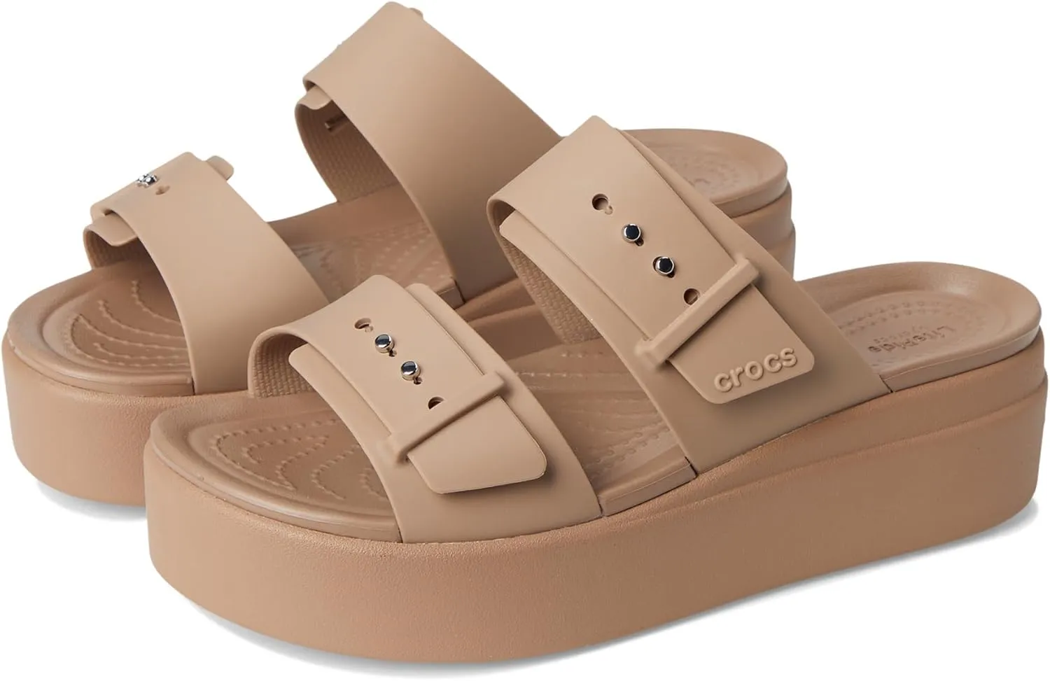 Crocs Women's Brooklyn Buckle Low Wedge, Platform Sandals