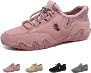 Cubicbee Women's Italian Handmade Suede Low Boots Outdoor Trail Shoes for Hiking & Walking Breathable Mesh Non-Slip Lightweight Casual Sneakers Quick Laces Outdoors Sneakers