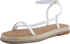 CUSHIONAIRE Bombay Women’s Espadrille Ankle-Strap Sandals with Jute-Wrapped Platform & Memory Foam Footbed