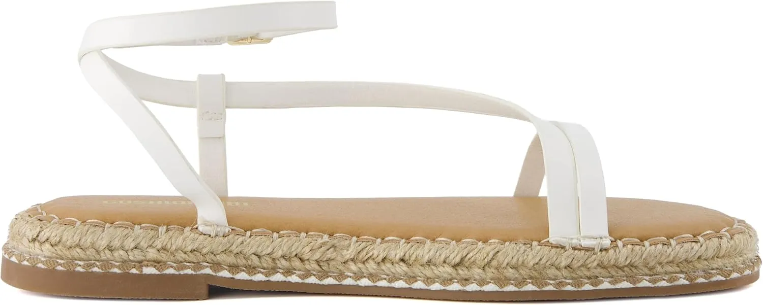 CUSHIONAIRE Bombay Women’s Espadrille Ankle-Strap Sandals with Jute-Wrapped Platform & Memory Foam Footbed