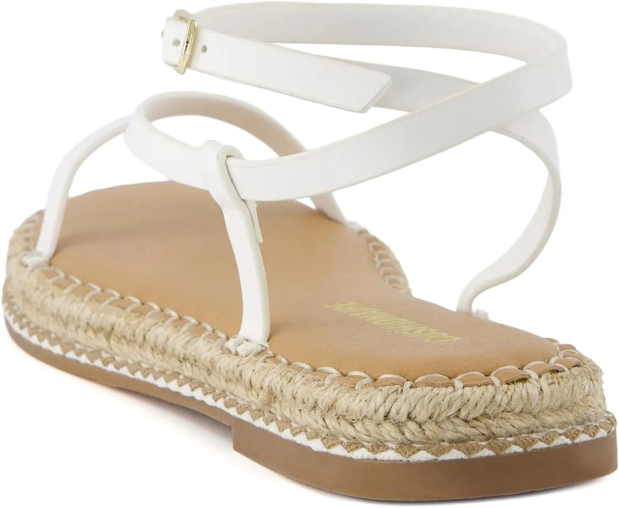 CUSHIONAIRE Bombay Women’s Espadrille Ankle-Strap Sandals with Jute-Wrapped Platform & Memory Foam Footbed