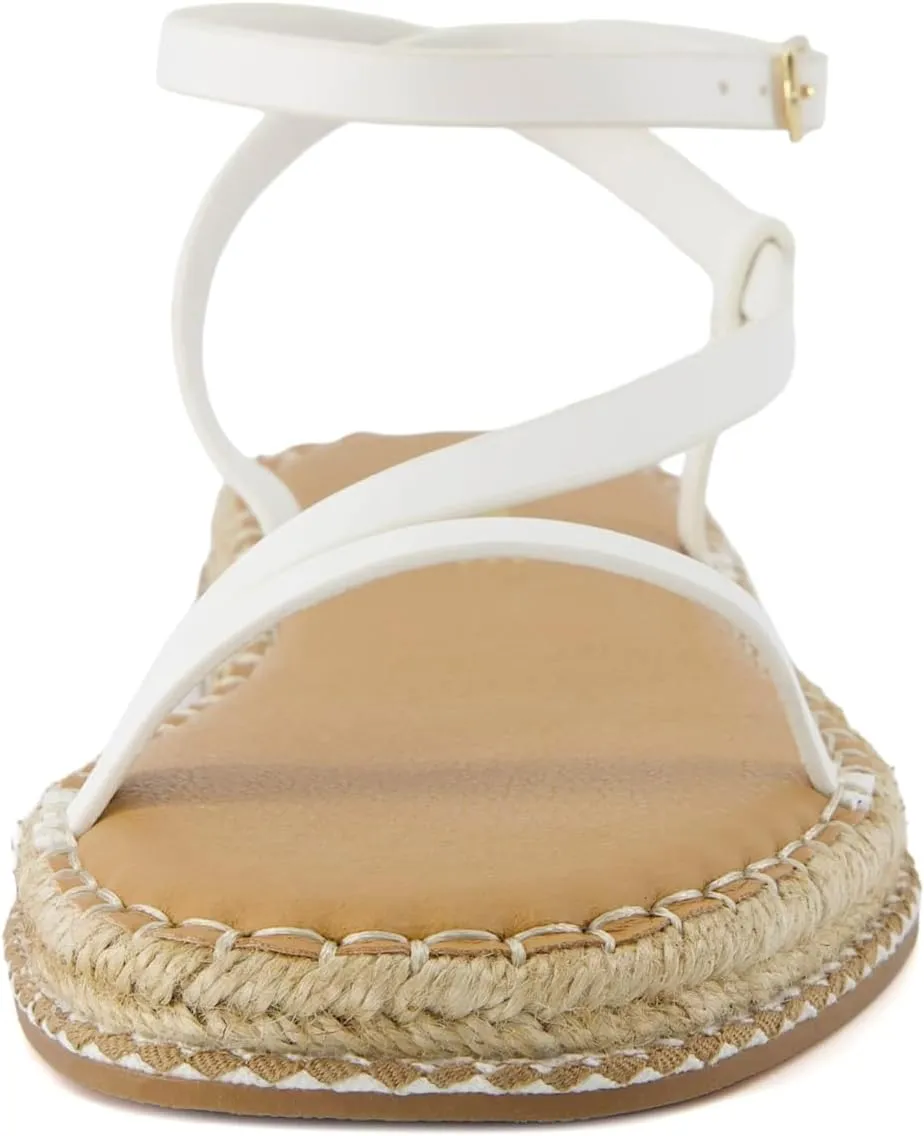 CUSHIONAIRE Bombay Women’s Espadrille Ankle-Strap Sandals with Jute-Wrapped Platform & Memory Foam Footbed
